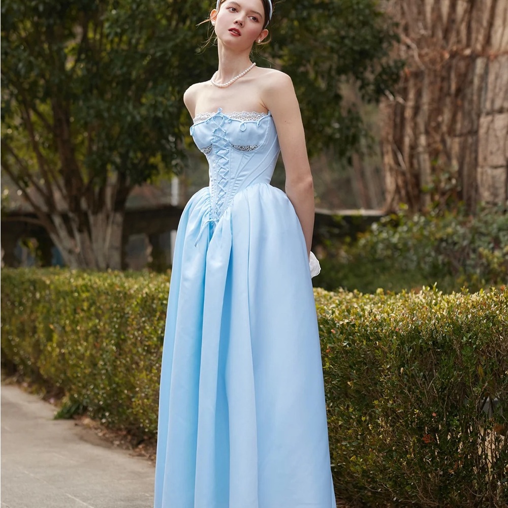 NWT LaceMade Blue Corset Dress